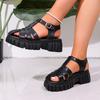 Women's Anti-slip Shoes with Thick Soles and Wide Heels, Large Size Sandals