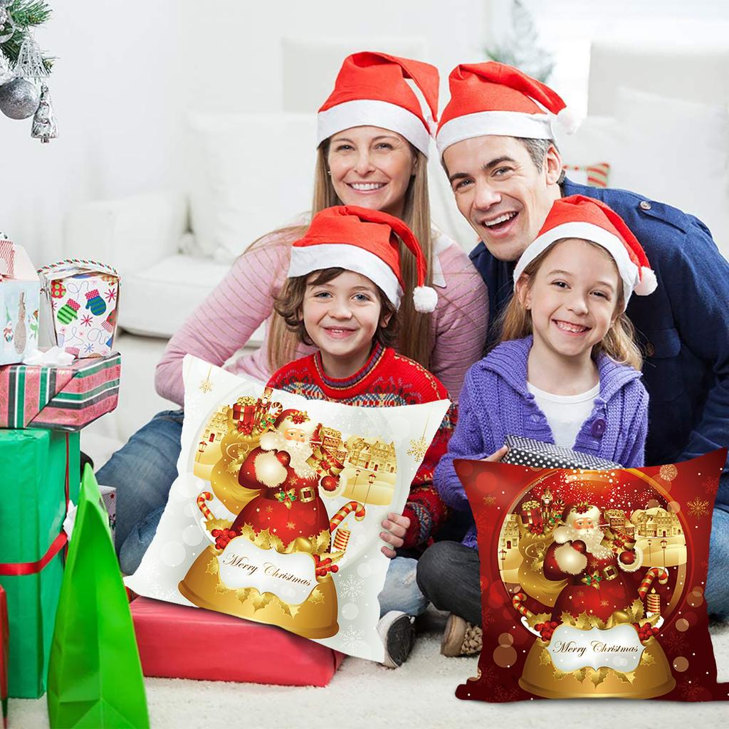 Christmas Cushion Cover Merry Christmas Decorations for Home 2025 Christmas Ornaments Navidad Noel Xmas Gifts New Year 2025