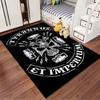 Tyrannus Skull and Weapons Pattern suitable as a non-slip mat for the living room or bedroom sofa