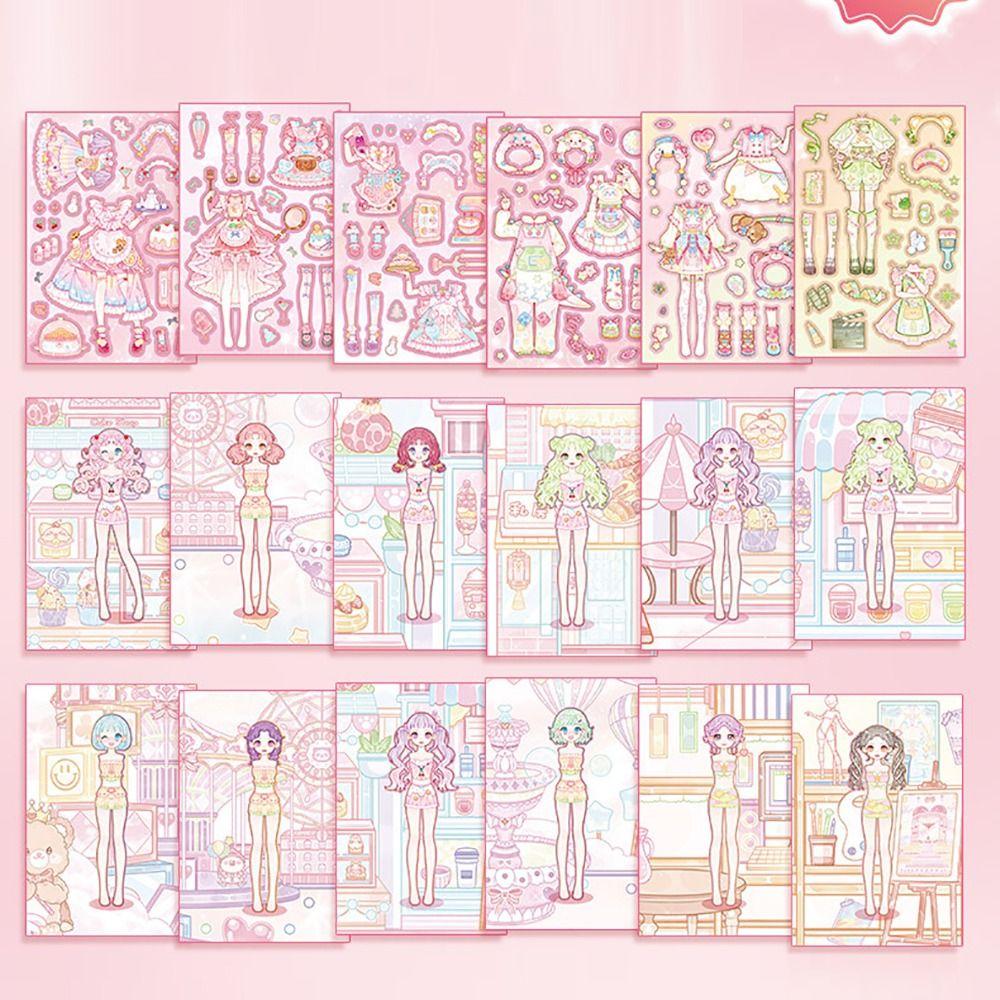 Cartoon Dress Up Sticker DIY Scrapbook Sticker Fashion Decorative Stickers