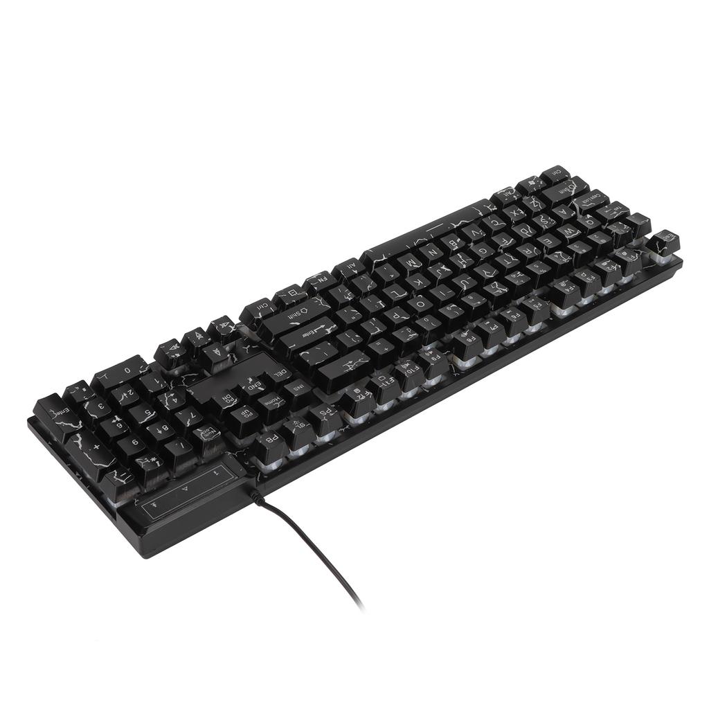Wired Mechanical Gaming Keyboard 104 Keys Colorful Light Suspended Keycaps Comfortable Touch USB