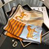 1116 Spring New Horse Splicing Silk Scarf Women's European and American Fashion Retro 66 * 66cm Mulberry Silk Square Scarf