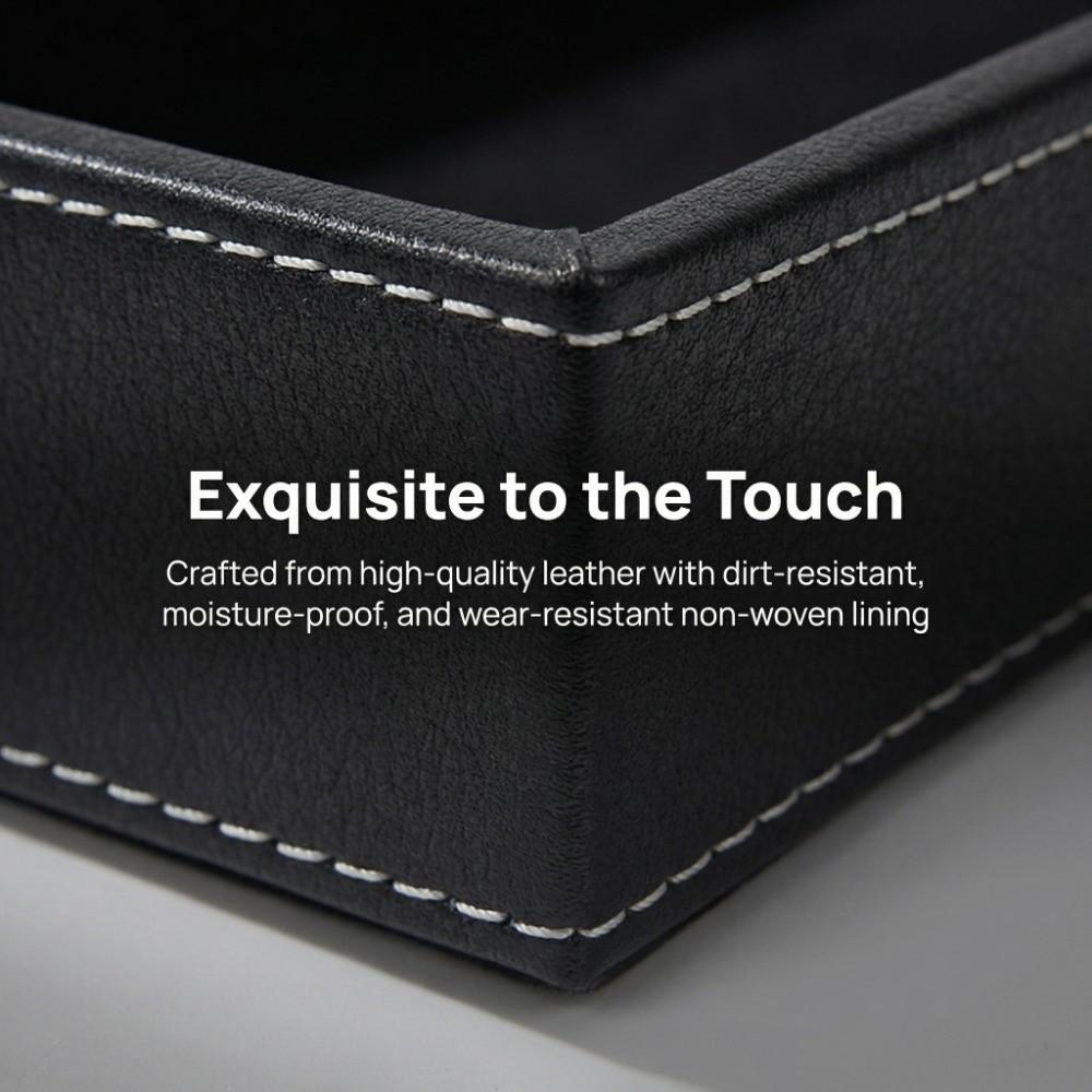 Leather Storage Tray Moistureproof Desktop Box Neat Arrange Leather Container  Desktop Organize