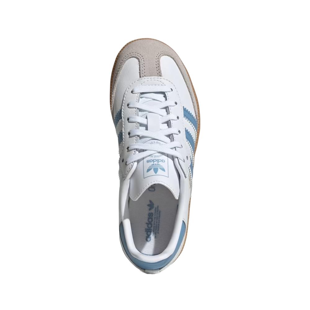 Adidas Originals Samba Og Leather Comfortable Soft Versatile Fashion Low-Top Kids Sneakers Kids Sneakers Cloud-White Gray Blue JQ2828