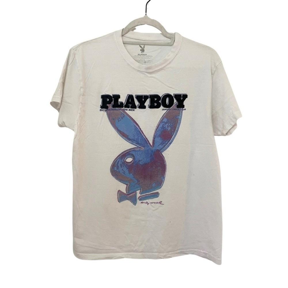 Винтажная графика ; Футболка в стиле Энди Уорхола; Футболка унисекс с дизайном Playboy, размер L L