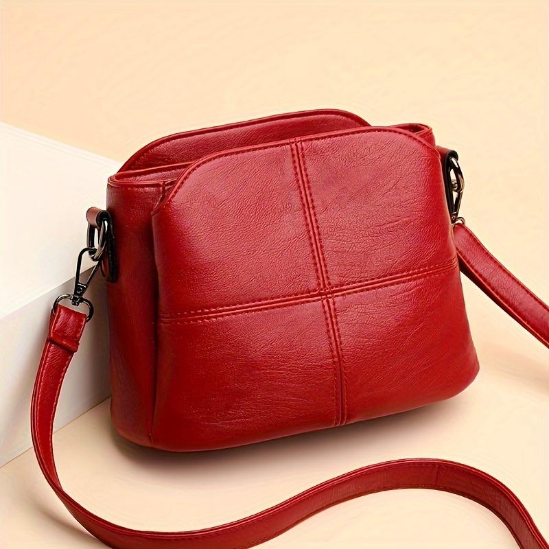 Mini Prosta Jednokolorowa Torba Crossbody Portmonetka, Klasyczna Modna Wszechstronna Torba na Ramię z Regulowanym Paskiem i Zamkiem Błyskawicznym