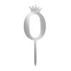 Number Cake Topper Gold Silver Crown Acrylic 0-9 Digital Birthday Party Cake Insert Cake Decoration Wedding Cakes Dessert Decor