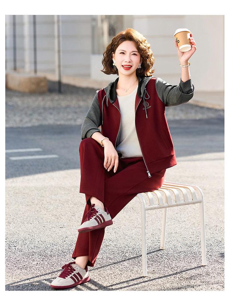 Spring/Autumn 2026 Women's Chic Hooded Sweatshirt Set - Fashionable High-End Style