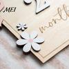 Baby Growth Record Decoration Monthly Milestone Ornaments, Wooden Markers with 3D Bow And Flower Newborn Gift Decoration, Cards for Photos Keepsake