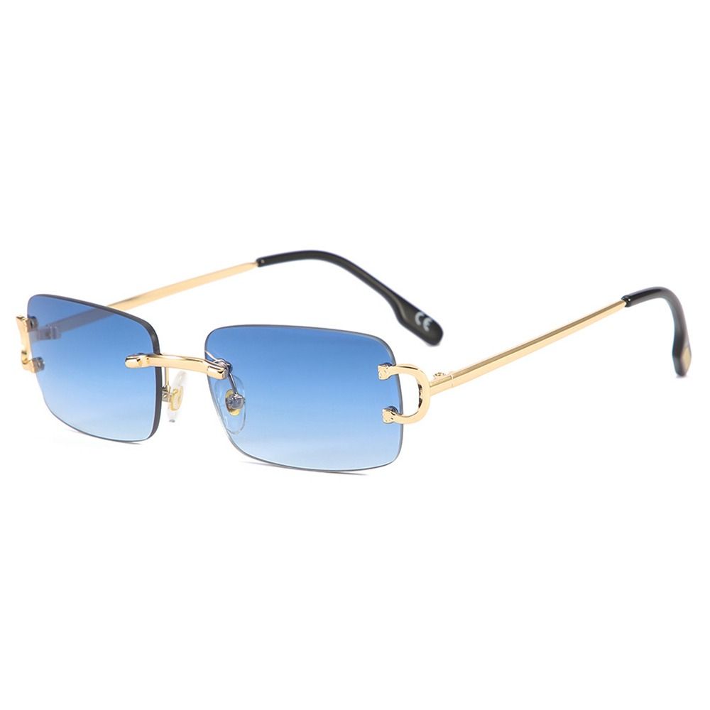 Trendy Vintage Small Metal Sunglasses Retro UV400 Rectangle Frame Sunglasses Summer Eyewear for Women & Men