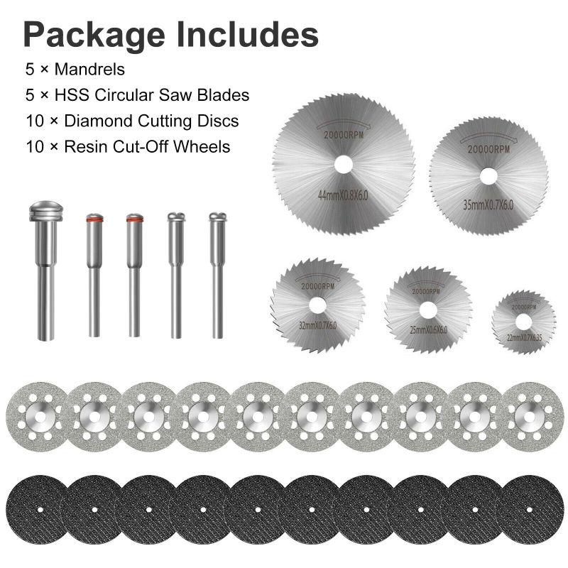 30pcs Cut-off Wheel Set Mini Electric Drill Compatible For Dremel Rotary Tool Accessories With
