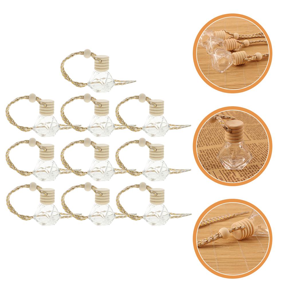 5pcs /10Pcs Perfume Bottle Scent Water Accessory Decorative Aroma Delicate Glass Hanging Car Diffuser Container Reusable