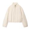 Womens Oversized Stand Collar Faux Leather Wool Blend Jacket Loose Fit Streetwear 2025