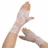 Thin Fabric Lace Sunscreen Gloves Flower Pattern Arm Sleeve Bridal Short Gloves  Tattoo Covering