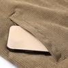 Baseball Jacket Stand Collar Anti-freeze Ribbed Winter Business Casual Solid Corduroy Baseball Jacket Coat for Trip