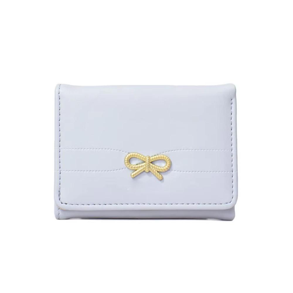 Bow Student Simplicity Wallet Solid Color Card Organizer Portable Card Holder  Card Holder Bag
