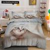Set Biancheria da Letto per Animali Domestici Simpatico Set Letto per Gatti per Bambini Copripiumino Federa Copripiumino Kawaii Kitty Poliestere Morbido
