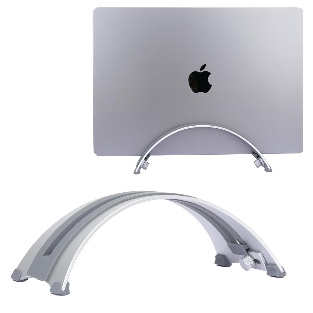 Psitek Adjustable Vertical Laptop Stand 6061 CNC Precision Anodized Fits up to Ventilated Silicone Pad - Aluminum, Machined, Finish, 17" Laptops,