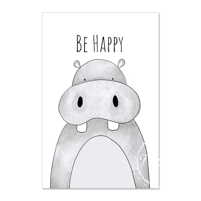 Folhas de decoração de animais, pôster de arte de parede, telas infantis, pinturas de quarto para berçário, impressões decorativas, pôsteres de parede sem moldura