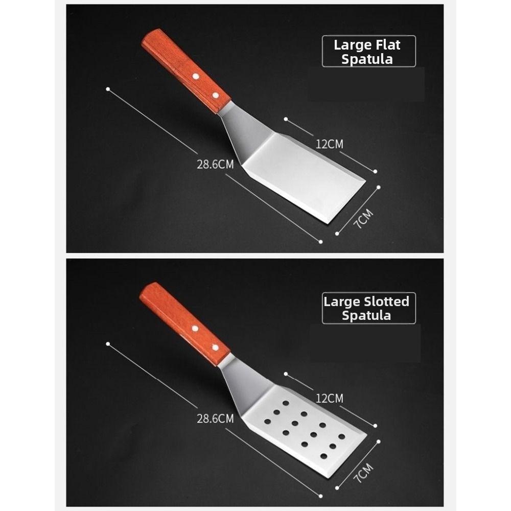 Steak Frying Pizza Peel Wooden Handle Frying Shovel New Grill Scraper  Cooking Accessories