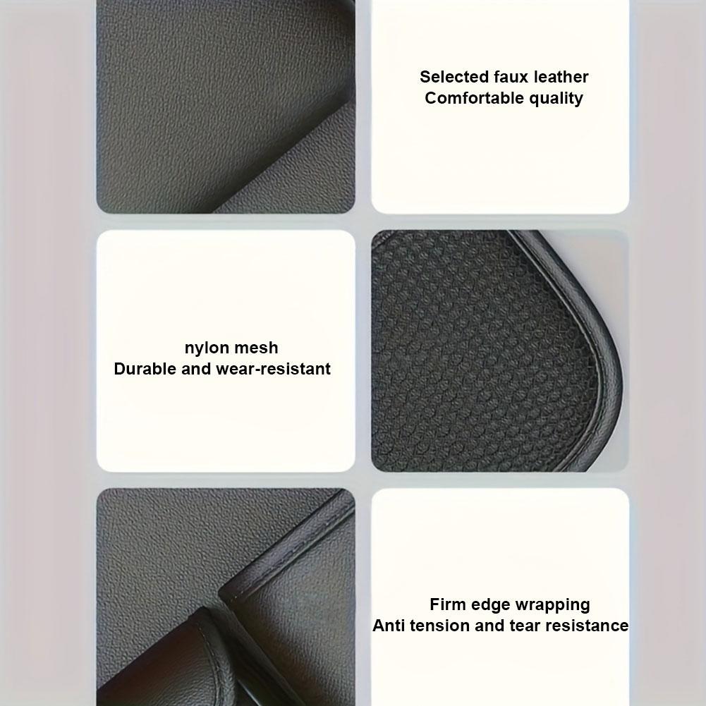 Car Back Seat Storage Holder with Foldable Tray Car Seat Back Storage Bag PU Leather Multi-Pocket Car Accessories