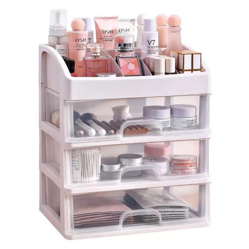 Cosmetics storage box, multi-layer transparent storage box, dust-proof finishing storage, multi-layer multi-functional shelf