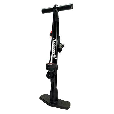 [Amazon.co.jp Exclusive] Coleman Bicycle Pump with Pressure Gauge, Compatible with British, American, and Presta Valves, Black Floor Pump