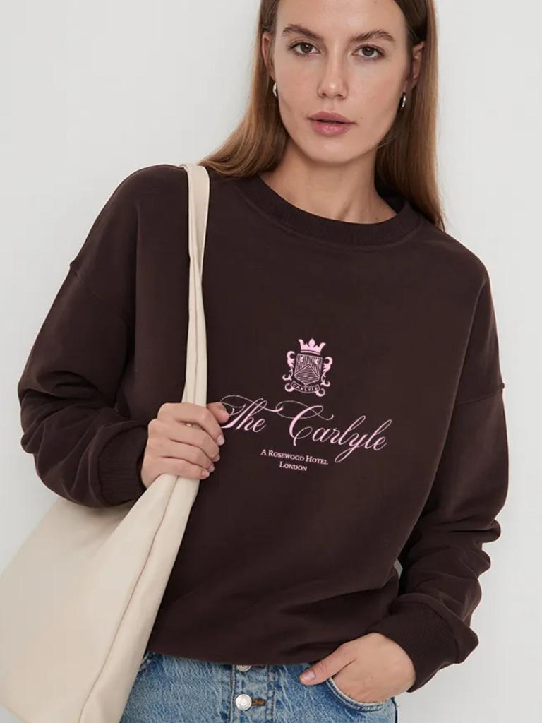 American trend personality niche chic trendy brand printing season thickened round neck sweater women