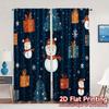 2pcs,Curtains Cute Snowman Christmas Gift (3) Popular Light Filtering Curtains Prints Light Filtering Curtains Decorations