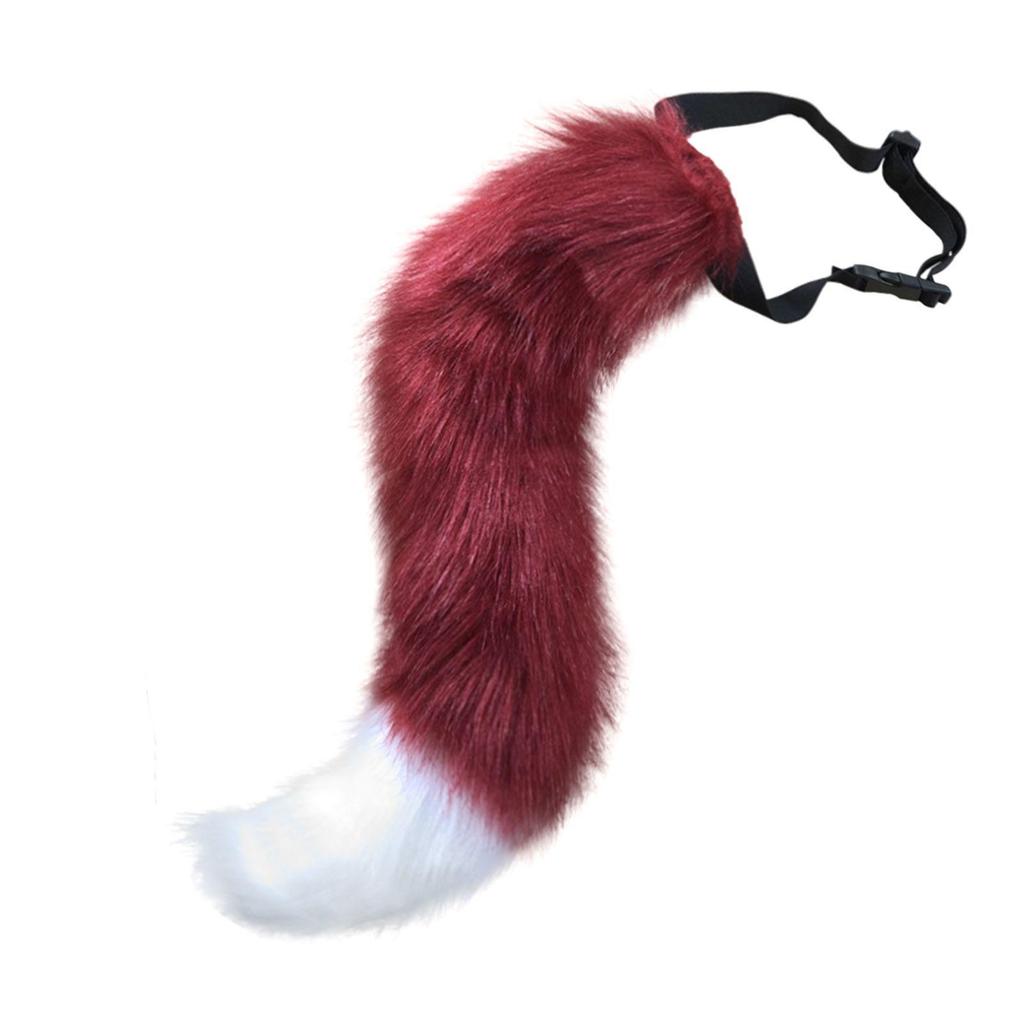 Halloween party plush animal tail cosplay costume with concave shape fox tail decoration