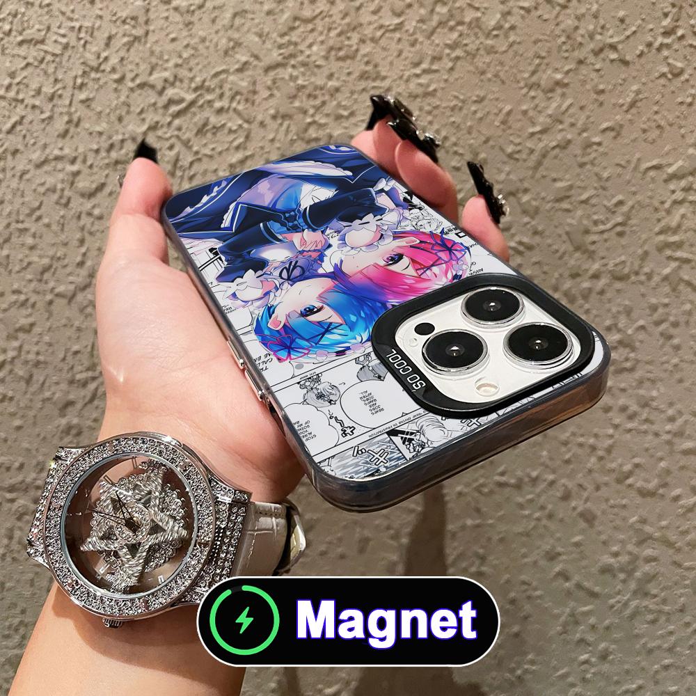 ReZero Rem Ram Translucent MagSafe Mobile Phone Case for iPhone 17 16 15 14 13 12 11 Air Pro Max Plus Colorful Cover