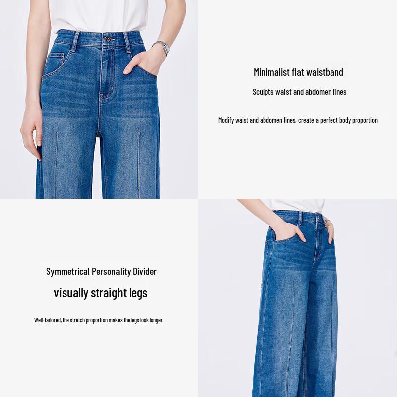 Navigare Women's Lightweight Washed Straight Jeans