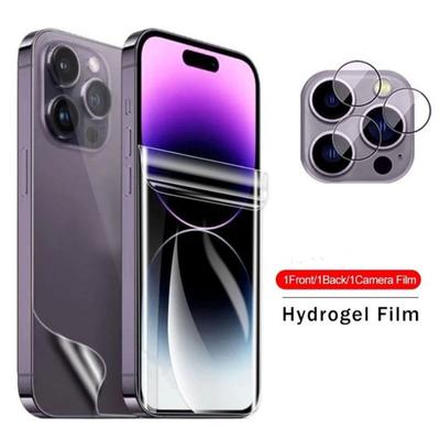 IPhone SE 2020 için 6s 6 7 8 Artı X XR XS 12 13 mini 14 Artı 11 12 13 14 15 Pro Max Ön Hidrojel Yumuşak Film Arka Ekran Koruyucu Kamera lens camı