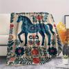 Blumenpferd-Print Flanelldecke, Hohe Qualität, Bequem für alle Jahreszeiten, Heimdekoration, Wärme und Komfort, Perfekt für Weihnachtsgeschenke