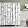 Minimalist Line Drawing Cactus Shower Curtain Modern Bathroom Decor For Home Kitchen Bathtub Waterproof Printing Fabric Customiz