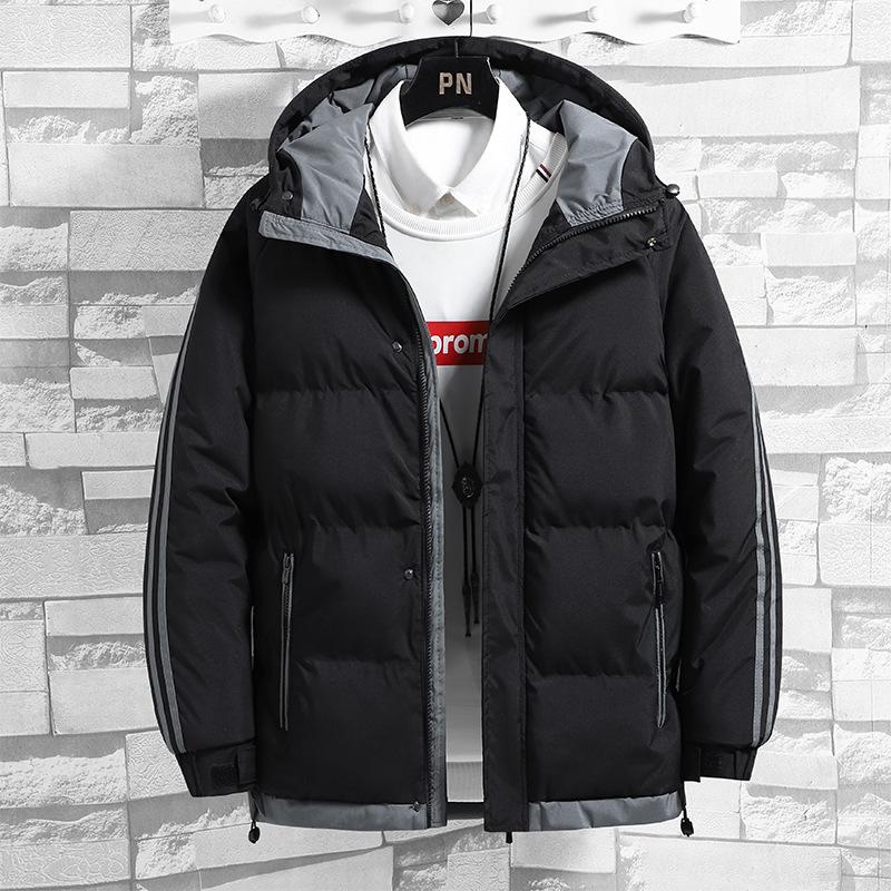 Hooded Down Cotton Jacket Men's Middle-aged Young and Thickened Warm Cotton Jacket Winter Jacket Top Hooded Padded Jacket Cotton Jacket Cotton Jacket