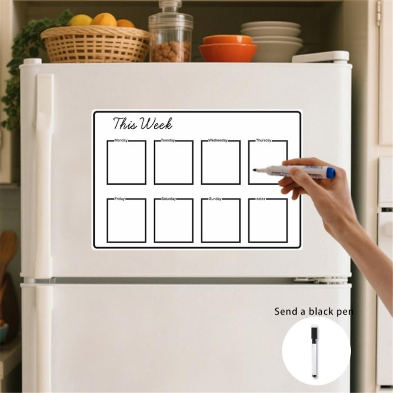 Magnetic Fridge Calendar Weekly Monthly Planner With Marker For Kitchen Refrigerator Office Organization Daily Planning