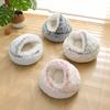 Cat Bed Plush Pet Cat Bed Dog Bed Warm Dog Bed Closed Cat Bed Shell Half Pack Round