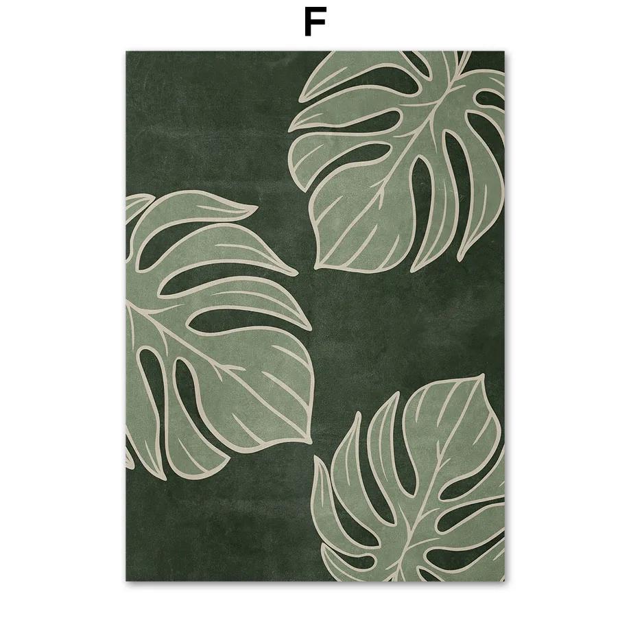 Nordic Abstract Boho Monstera Rainbow Leaf Sun Wall Art Posters and Prints Wall Pictures for Living Room Decor Canvas Painting