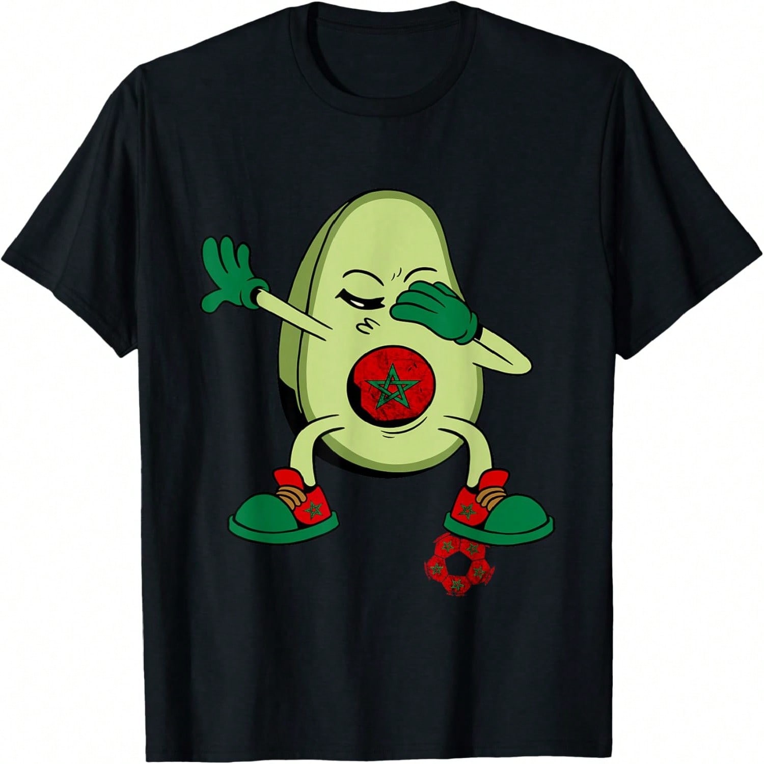 Morocco Flag Moroccan Soccer Player Avocado Moroccan Pride T-Shirt S разноцветный