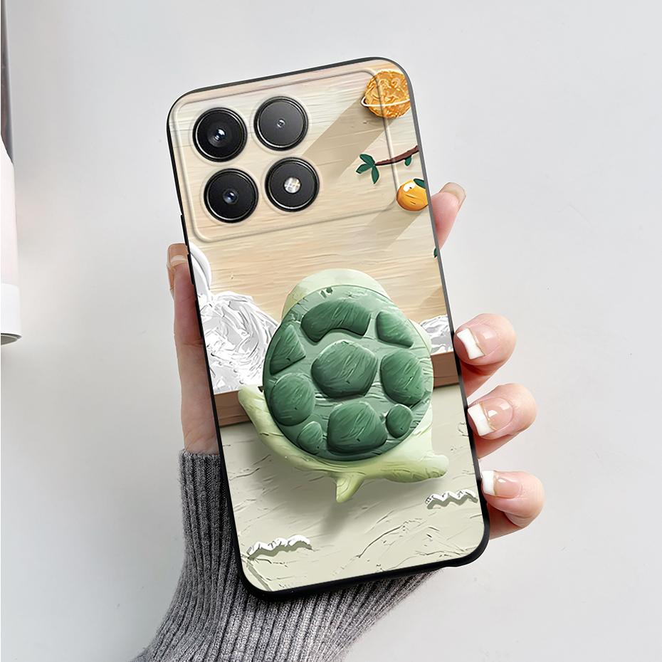 For Xiaomi POCO F6 Pro Case Cute Bear Cartoon Frog Silicone Soft Rubber Camera Protector Case POCO F6 Pro Case POCO F6 Pro Cover