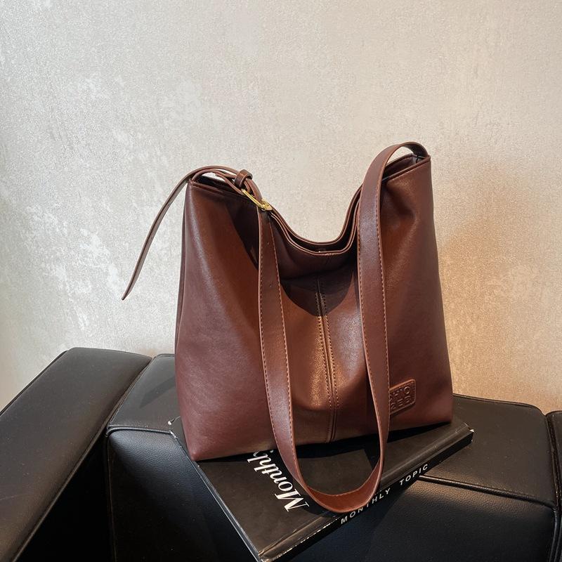 Premium Sense Ny Høst og Vinter Stor Kapasitet Bøtteveske Premium Sense Nisje Skulderveske Underarmsveske Tote Bag