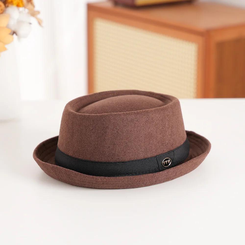 Wool Felt Bowler Hat with Textured Crown & Rolled Brim | British Vintage Style | Unisex Autumn Winter Casual Fedora