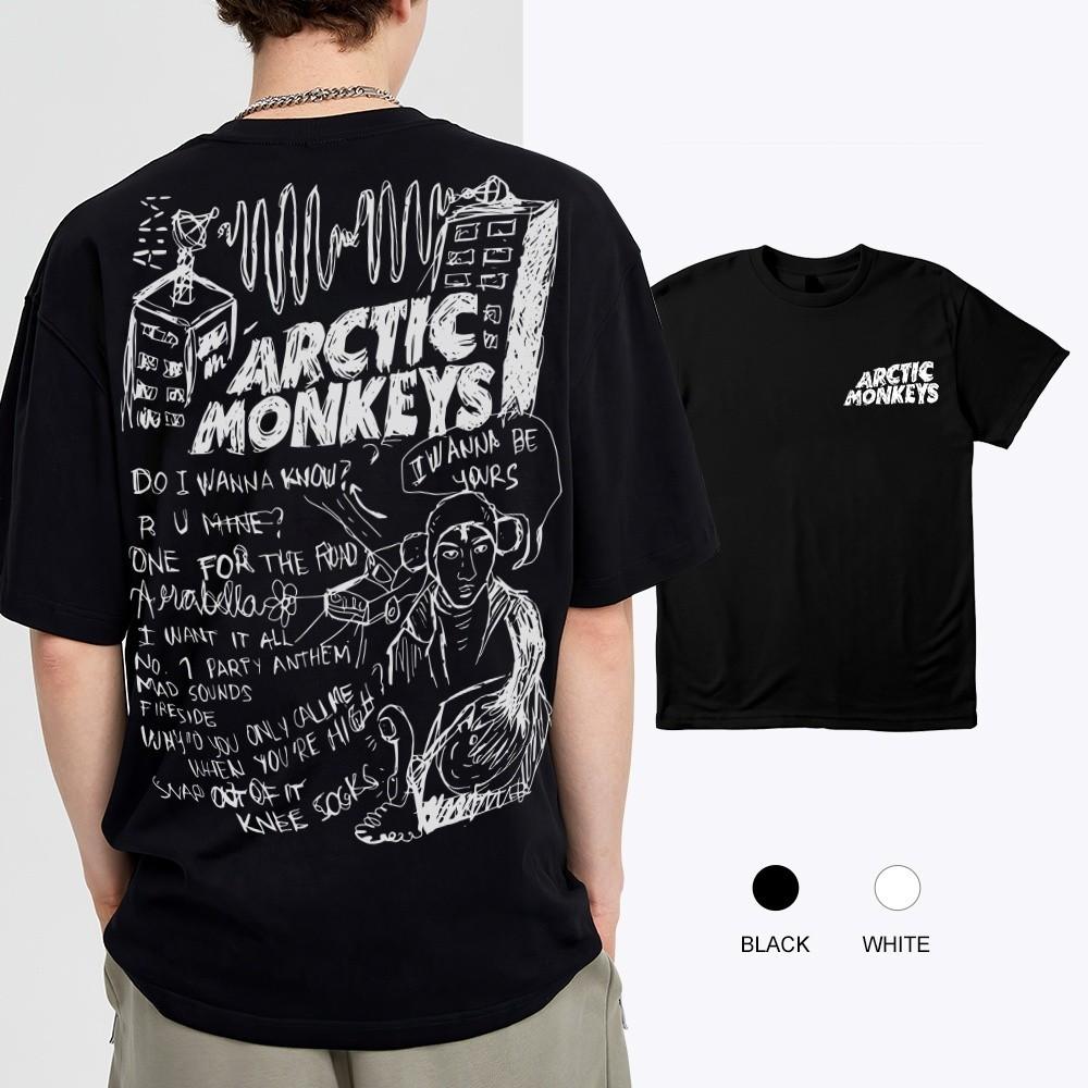 2025 New MVintage Arctic Monkeys Shirt Short Sleeve T-shirt Men Women Loose Norwegian Y2k Black Metal Rock Band Half Sleeve