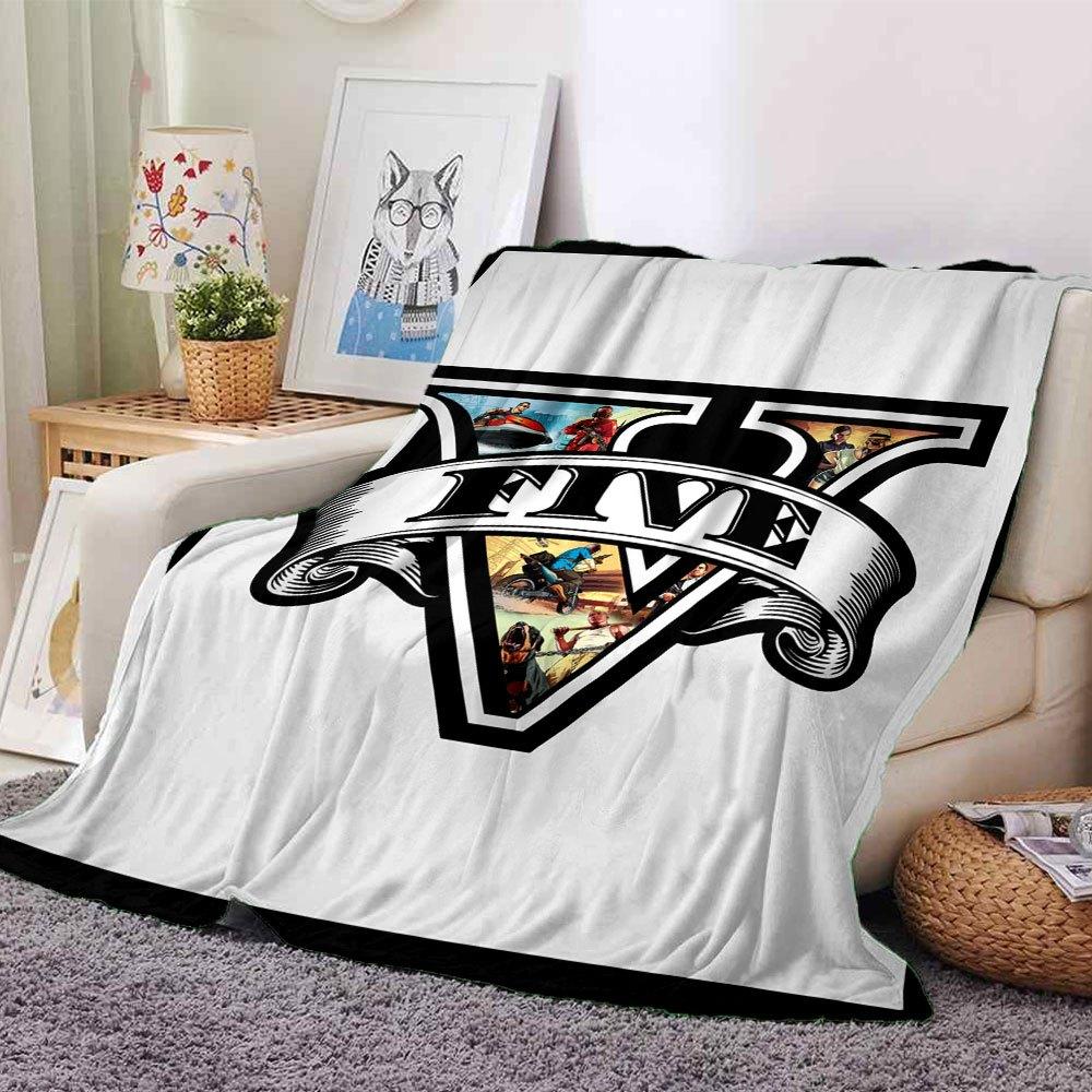 1pc Grand Theft Auto Soft Flannel Blanket with Designer Print A cozy blanket for all seasons, perfect for the couch, bed, office