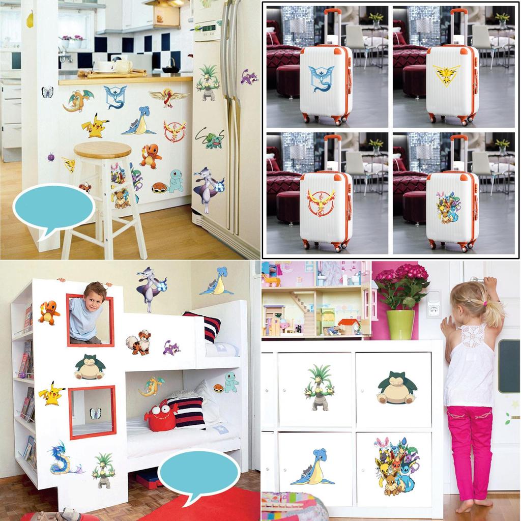 Autocolant de perete Pokémon cu material PVC pentru decorarea dormitorului copiilor și a sălii de clasă