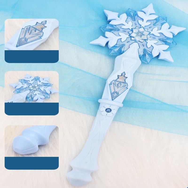 Light Up Musical Magical Wand For Kids Girls Birthday Party Toy Roleplay Princess Snowflake Wand for Roleplay Game Wear