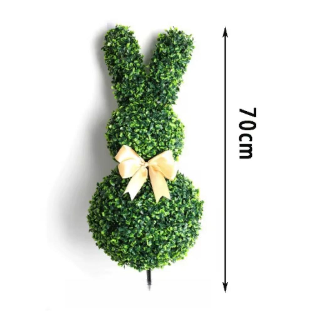 Easter Bunny Topiary Tree Artificial Green Rabbit Plant Garden Stake Outdoor Yard Patio Party Home Decoration Spring Festival