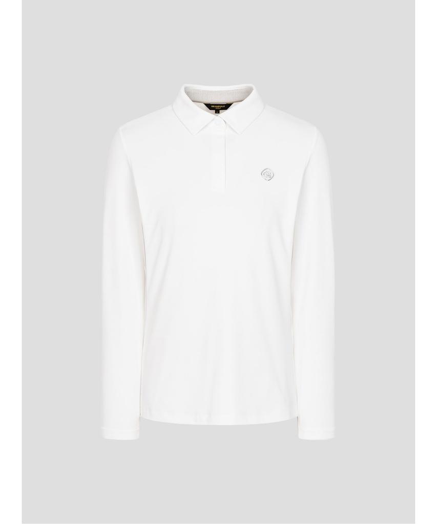 BEANPOLE GOLF [B_Under] Women'S Texture Mix Collar Long Sleeve T-Shirt White