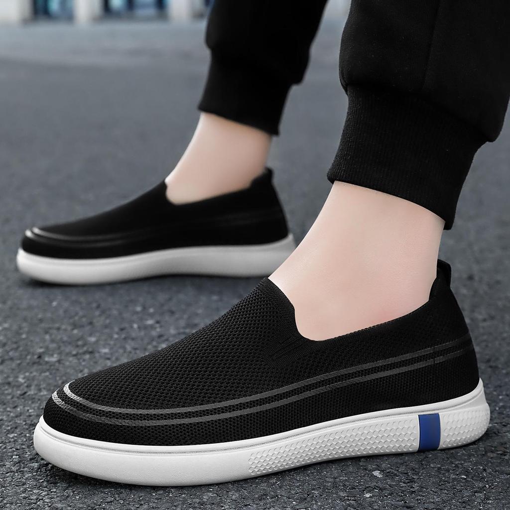 Men's Summer Fly-knit Breathable Slip-on Dad Shoes - Korean Style Casual & Comfortable